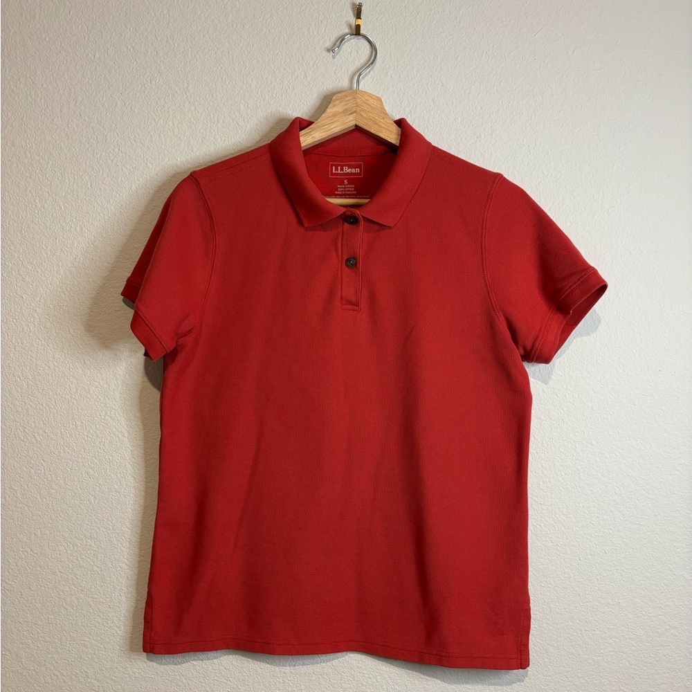 L.L. Bean Classic Textured Knit Top// Rust Red Performance Top Size Small